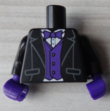 LEGO Torse smoking veste noir gilet & gants violet Minifigure Torso 973pb2580c01