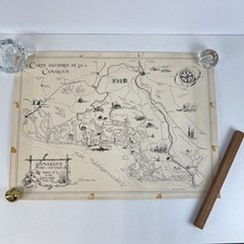 Carte ancienne affiche lithographie BERTHIER J.P. 1960 La Camargue 67x50 cm