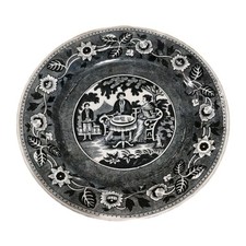 Petrus Regout Maastricht ancienne assiette céramique Tea Drinker.