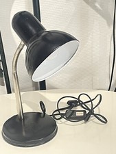 Jolie Lampe De Bureau Noire à Tige Flexible Chromé Style Vintage.