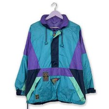 Veste De Pluie Vintage Bleue Avec Patch Jeantex - Taille M/L Homme