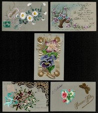 5 cartes postales celluloïd