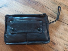 sacoche homme petite- marron - cuir agneau