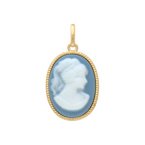 Pendentif forme ovale camée - pendentif,