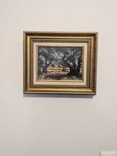 peinture signé tableau huile ancien Eugène Sandrini (1925-1998) Provence