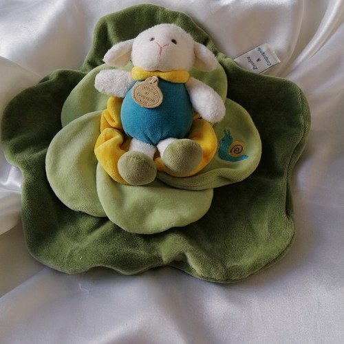 Doudou mouton pétales vert - mouton,, pétales,