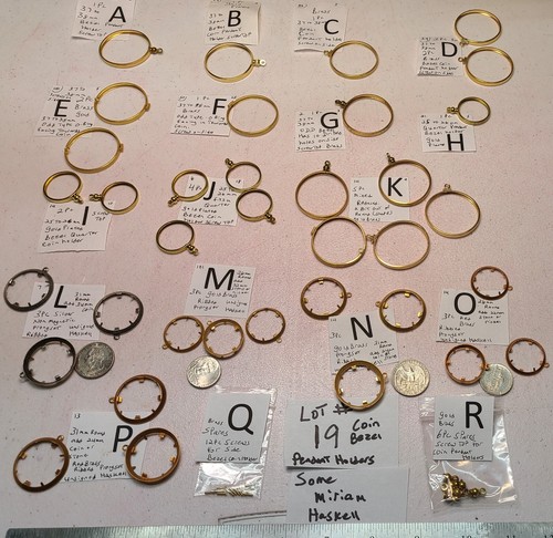 Lot vtg coin holder bezel - 19,