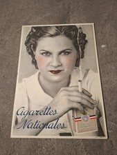 GRAND CARTON PUBLICITAIRE CIGARETTES NATIONALES , IMPRIMERIE MOULLOT ( 30'S )