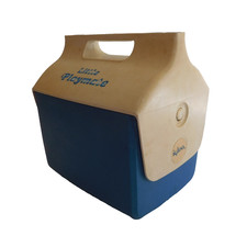 Glacière LITTLE PLAYMATE IGLOO HOUSTON TEXAS USA vintage XXe blanc bleu N2605