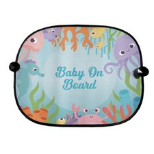 Bébé À Bord Design Sous La Mer - Pare-Soleil De Voiture - Ensemble De 2