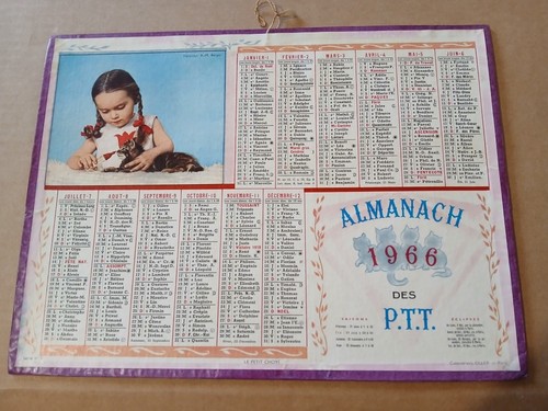 Calendrier ptt almanach de - calendrier,