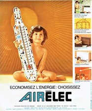 publicité Advertising 0722 1975  Airélec  économisez énergie chauffage  