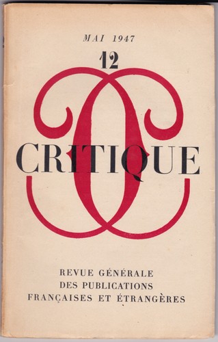 Revue critique n 17 - "critique", n°