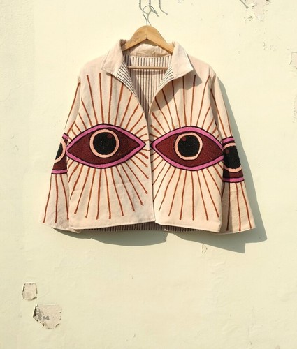 Indien beige grands - beige, yeux