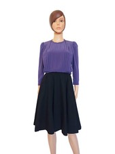 Jupe patineuse mi-longue en laine noire | Modèle Exclusif | Vintage 80s