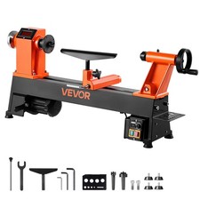 VEVOR Tour à Bois Établi 30,4x46,5 cm 750 W avec Vitesse Variable 0-3800 tr/min