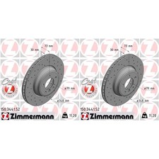2x ZIMMERMANN Sport Disques de Frein 348mm Perforé Avant Convient pour BMW 3 X1