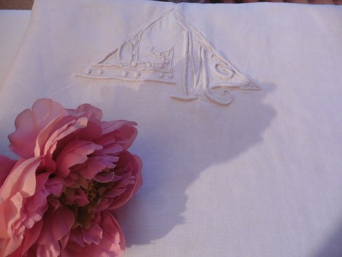 Ancien drap lin blanc jours - ancien,