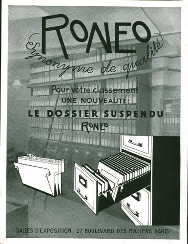 Publicité ancienne ronéo - publicité, le