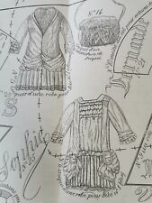  ANCIEN PATRON LA POUPEE MODELE 25 & 40cm ROBE ELEGANTE ET COSTUME JANVIER 1883