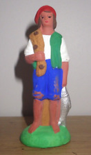 Santon pêcheur au filet en terre cuite 93mm