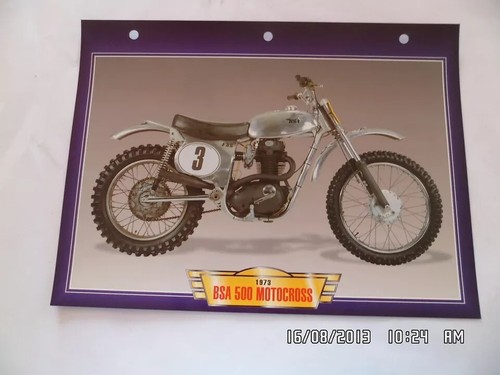 Carte fiche moto 1973 - carte, bsa