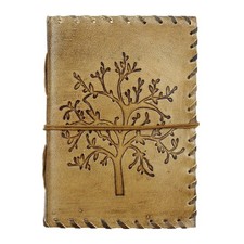 Cahier cuir brun clair - cahier,