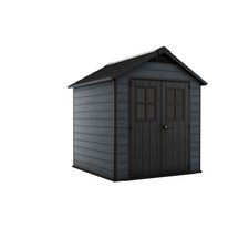 keter abri jardin résine - woodium 757 - 5,1 m2 -  gris anthracite 12-634436 