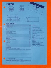 IVECO GAMME DAILY / FOURGON 35-8VJ / FICHE TECHNIQUE de 1984