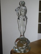 RENATO ANATRA MURANO COUPLE AMOUREUX ENTRELACE VERRERIE ART MODERNE ht 31 cm