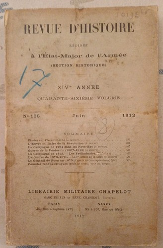 1912 revue histoire - revue, etat