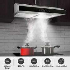 Hotte aspirante 60cm sous le meuble Touch Air sortant Recyclage de l'air aspiré