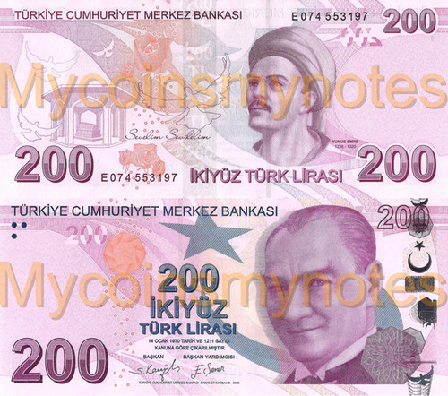 Turquie 200 livres turques - turquie,,