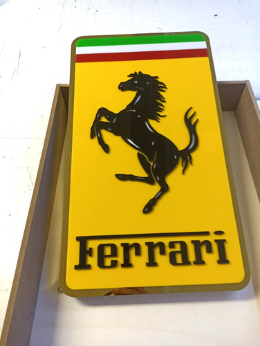 Ferrari metal dealership wall - metal,
