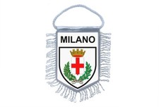 fanion mini drapeau pays voiture decoration souvenir blason milan milano italie