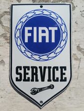 Plaque émaillée FIAT SERVICE Enamel Sign no Abarth Lancia Alfa Roméo Vw