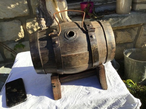 Rare ancien tonnelet bois - ancien,