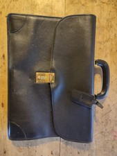 Cartable LONGCHAMP porte documents en cuir noir Vintage Luxe Pochette 