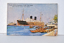 Vintage Carte Postale P. & O. R.M.S Carthage,15,000 Tons Brut ,Inde Mail Service