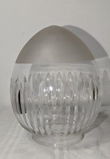 Globe tulipe obus luminaire conique verre taillé transparent givré Oeuf Ancien 