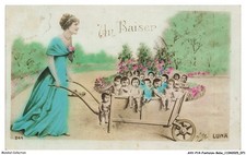 AVVP14-0862-FANTAISIE-BEBE - Un baiser - Bébés et pousse pousse