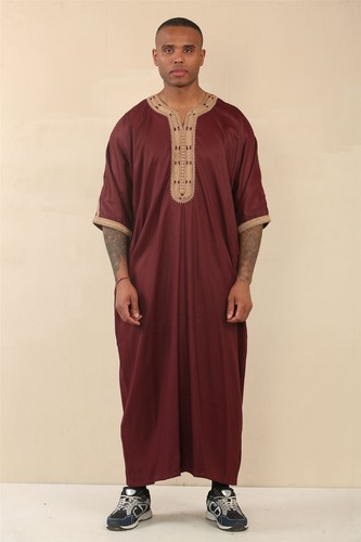 Hommes bordeaux marocain thobe - hommes,