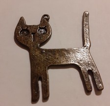 Pendentif Chat métal couleur