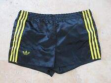Short ADIDAS vintage nylon noir satin brillant VENTEX made in France 80's 85 M