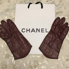 Chanel authentiques gants bordeaux taille 1/2 et 7 en cuir