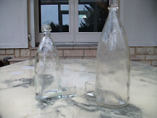 LOT 2 ANCIENS ABREUVOIRS A OISEAUX VERRE SOUFFLE  A FACETTES-ART POPULAIRE XIXe