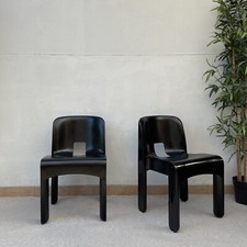 Rare chaises universale modele 860/861 en noir par Joe Colombo pour Kartell