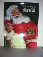 Plaque métal - Coca Cola - Père Noël - 40 X 30