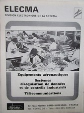 12/1977 PUB ELECMA SNECMA ELECTRONIQUE MOTEUR AVIATION ORIGINAL FRENCH AD