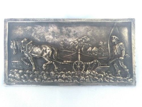 Bas relief plaque en - bas, bronze